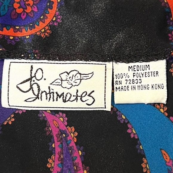 Vintage 90s J.O Intimates Paisley Print Chemise Nightgown and Robe Set - Picture 6 of 6